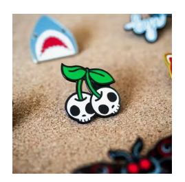 Cherry Bomb Skulls Pin